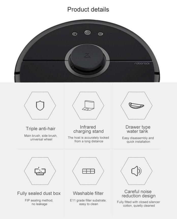 Refurbished Roborock S55 Robot Vacuum Cleaner Black On Sale