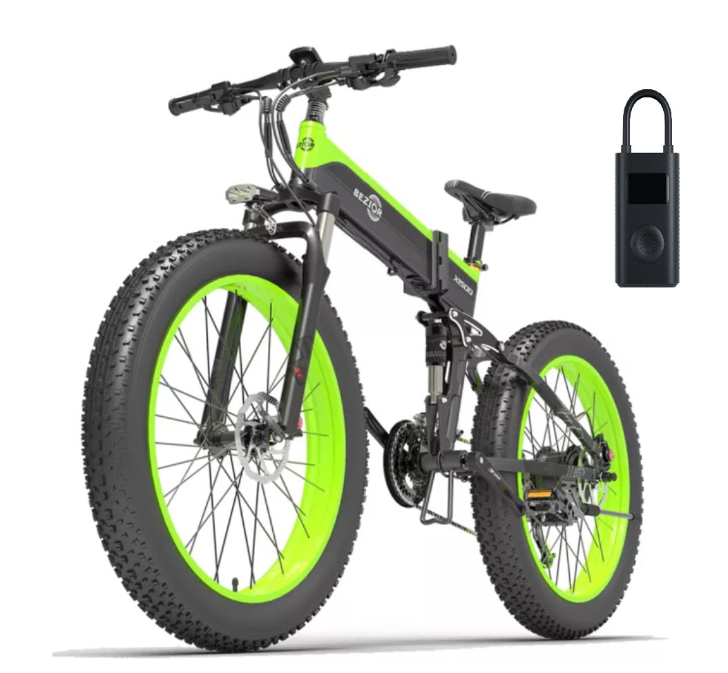 Bezior X1500 Electric Folding Bike Mountain Speed 25km/h Range 100km