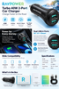 RAVPower Turbo 40W 2 Port Car Charger Black Free UK Postage