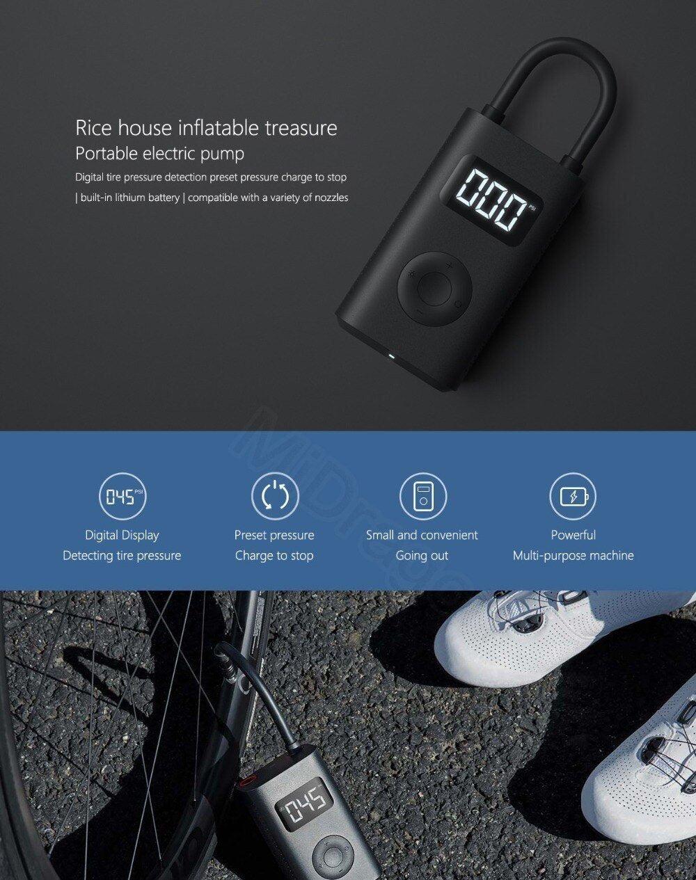 Xiaomi Mijia Portable Electric Pump Air Compressor for Car Bike Football Motorcycle